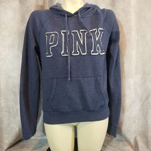 VS Pink Blue Varsity Lettered Pullover Hoodie Size Small - Picture 2 of 4